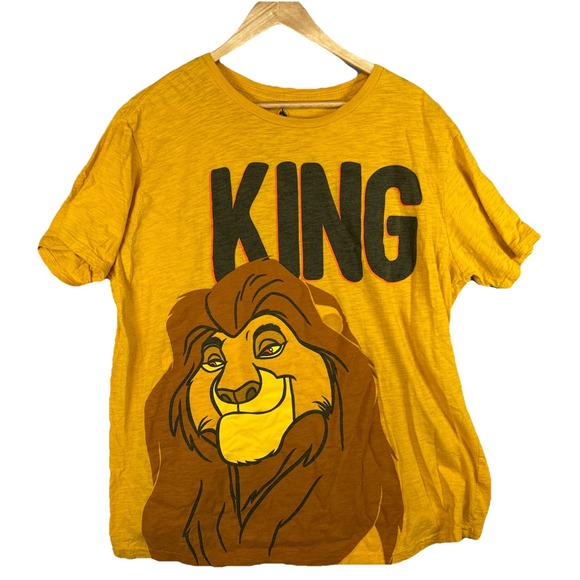 Disney Other - Disney Lion King Shirt Mens XL Yellow KING Graphic Tee T-Shirt Movie Top